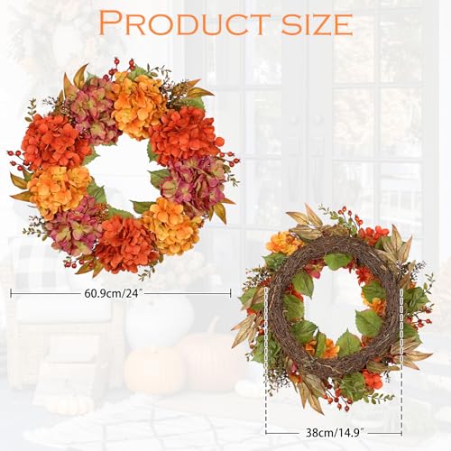 Artificial Fall Wreath for Front Door