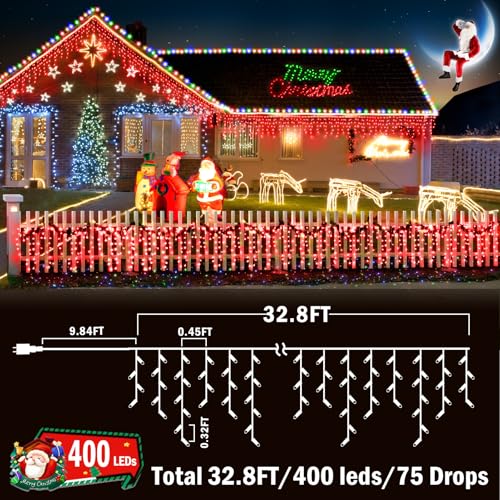 Christmas Lights Outdoor Decorations 33ft 400 LED Hanging Light