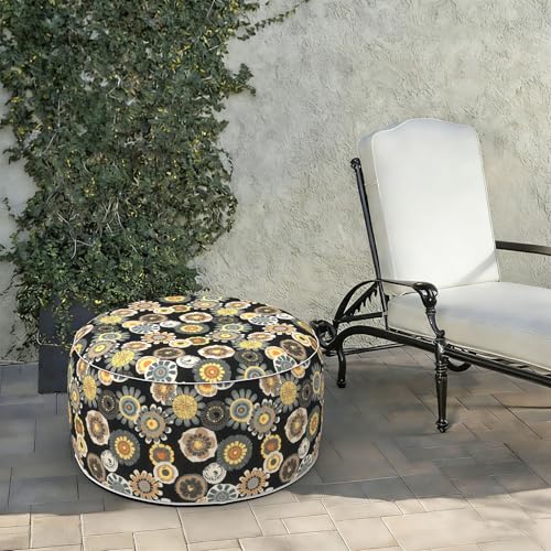 Indoor Outdoor Large Inflatable Ottoman Pouf D31 x H14 Inch