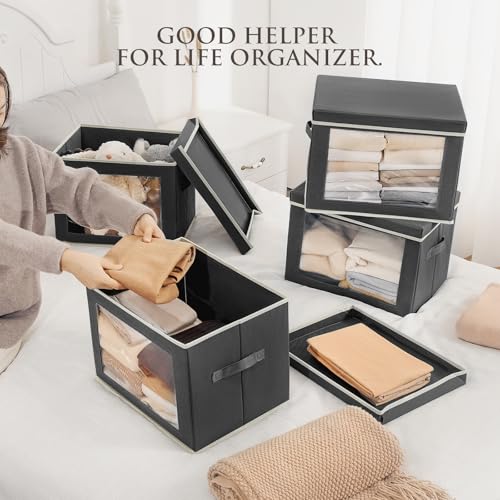Stackable Storage Bins with Lids (5 Count)