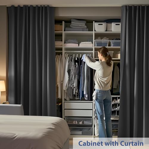 Room Divider Ceiling Mounted Curtains Track Sets Extra Wide Blackout Curtain Flexible Tracks for Bedroom Privacy Partition Separator