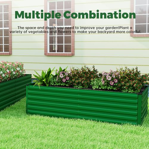 8x4x2ft Outdoor Metal Raised Garden Bed (2 Count)