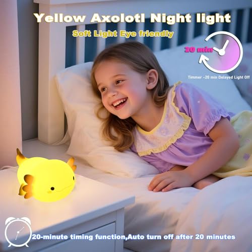 Axolotl Squishy Silicone Night Light