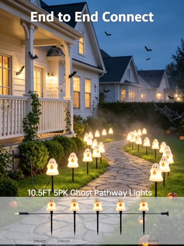 10.5FT Halloween Ghost Pathway Lights (5 Count)