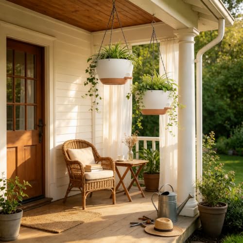 12" Self Watering Hanging Planters with Chains (2 Count)