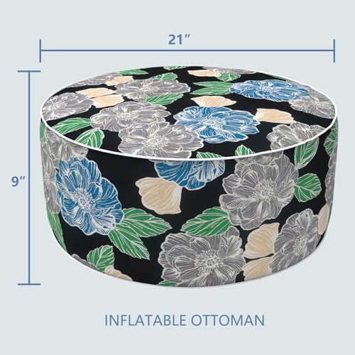Inflatable Stool Ottoman Footrest with Handle