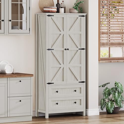 64.5" Pantry Cabinet with Barn Doors