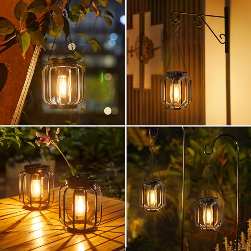 Solar Hanging Lanterns Outdoor Waterproof (4 Count)