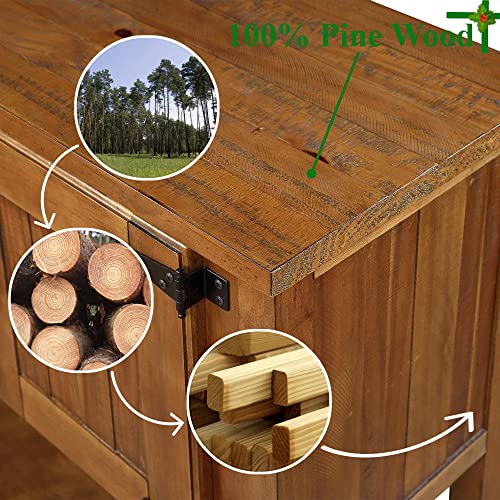 Solid Wood Console Table with Drawers