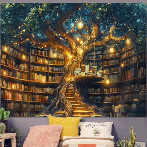 Fantasy Library Tapestry