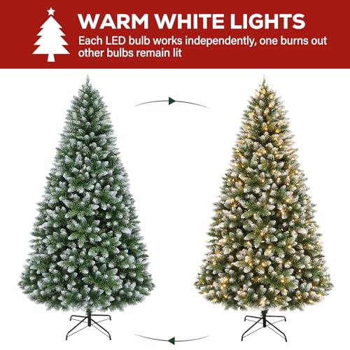 7.5 ft Partially Flocked Christmas Tree with 1
