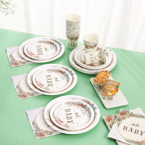 350 Pcs Boho Baby Shower Decorations for Girl (350 Count)