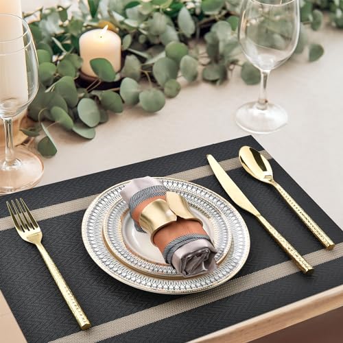 Black Placemats Set of 8 (8 Count)