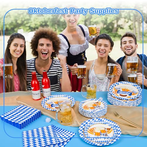 150Pcs Oktoberfest Paper Plates & Napkins (150 Count)