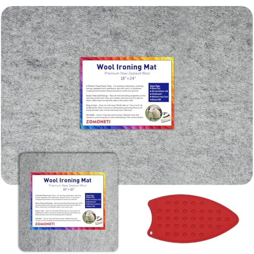 24" x 18" + 10" x 10" Wool Pressing Mat 100% New Zealand Felted Wool Ironing Mat Pad Blanket for Quilter