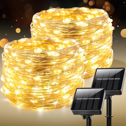 2PACK 66FT 200LEDs Fairy Lights Solar (2 Count)