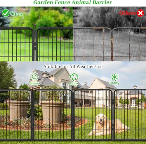 Decorative Black Metal Garden Fence (72.09 Sq Ft)