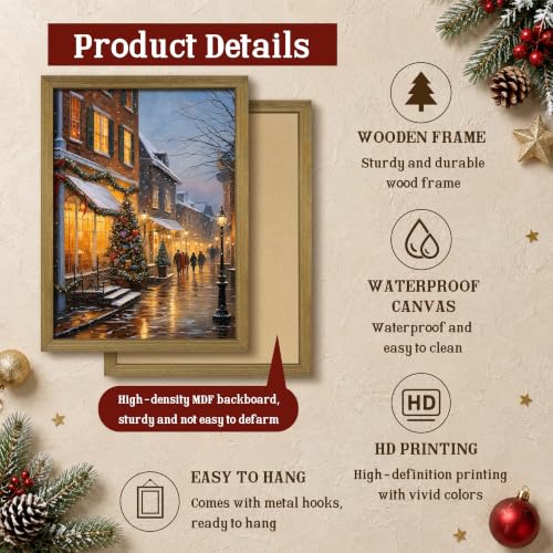 Vintage Christmas Wall Art 8x10 Inch