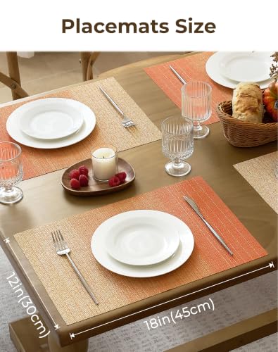 Woven Vinyl Fall Placemats Set of 8 (8 Count)