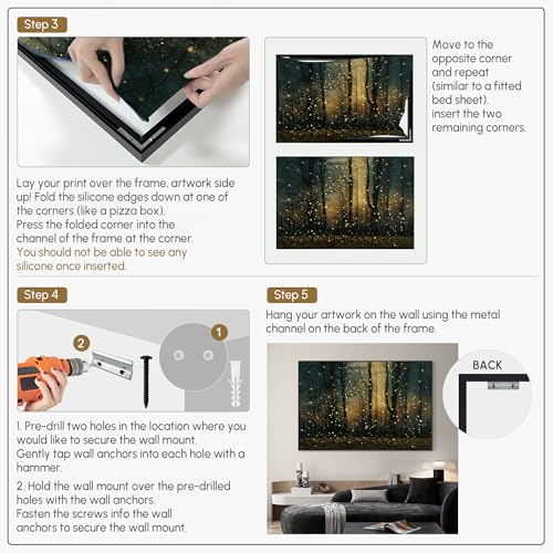 46"x72" Extra Large Framed Wall Art Magical Firefly Forest at Twilight