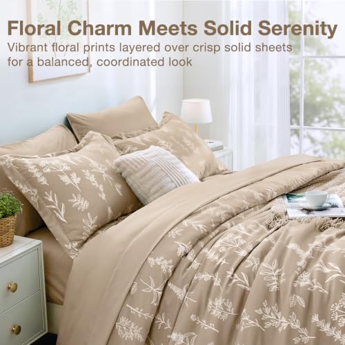 Taupe Bed in a Bag Queen 7 Pieces