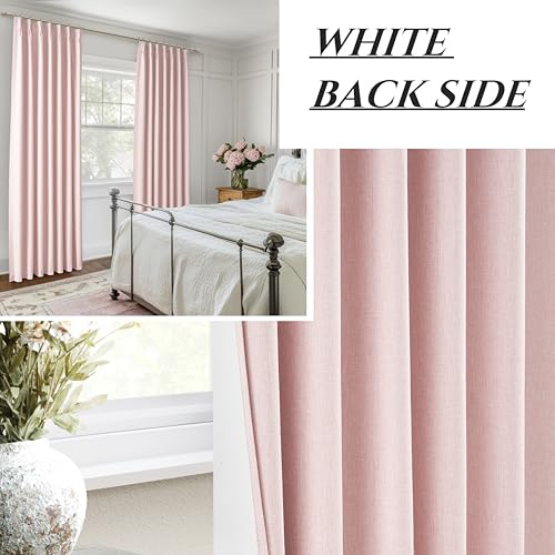 Baby Pink Modern Pinch Pleated Curtains & Drapes 84 Inch Length 2 Panels Set for Living Room (2 Count)