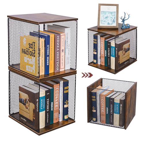 2 Cube Organizer Bookshelves DIY Variable Stackable Cube Storage Organizer for Kid Bedroom (2 Count)