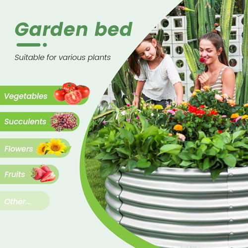 3×3×3ft Galvanized Raised Garden Bed Kit