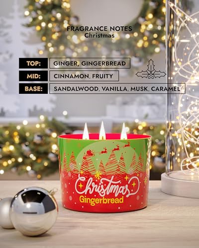 Luxury Christmas Candle Gingerbread Scented (12 Ounce)