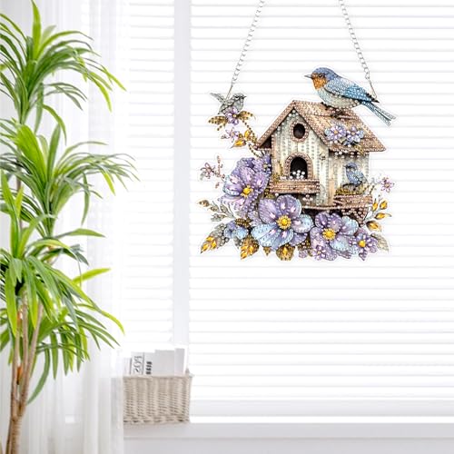 DIY Birdhouse Diamond Painting Hanging Ornament