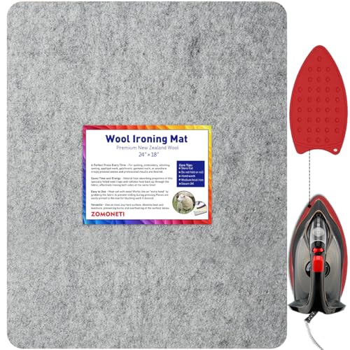 24" x 18" Wool Pressing Mat 100% New Zealand Felted Wool Ironing Mat Pad Blanket for Quilter (432 sq inch)