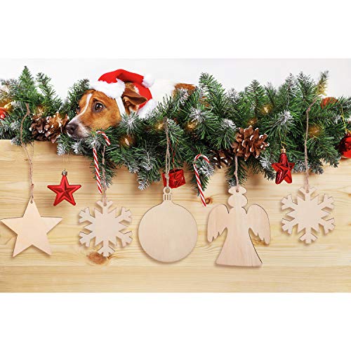 60 Pcs Wood Ornaments
