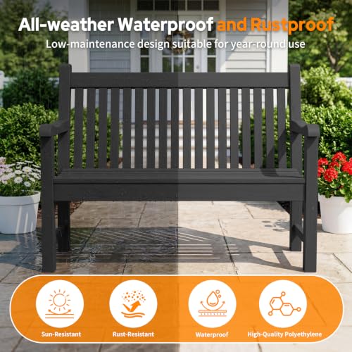 2 Person Outdoor Bench with 700 Lbs Weight Capacity