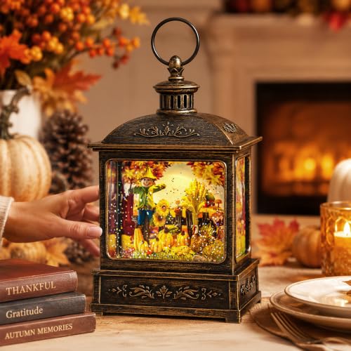 Fall Snow Globe Lantern