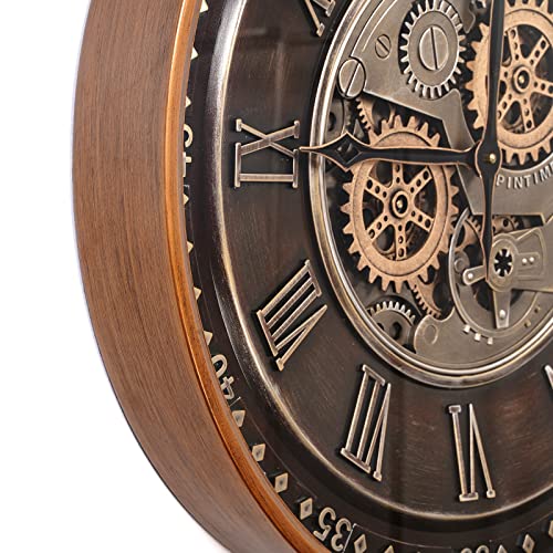 24 Inch Large Moving Gear Wall Clock for Living Room Decor