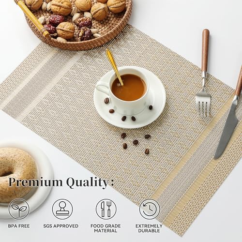 Stardust Yellow Placemats Set of 6 (6 Count)