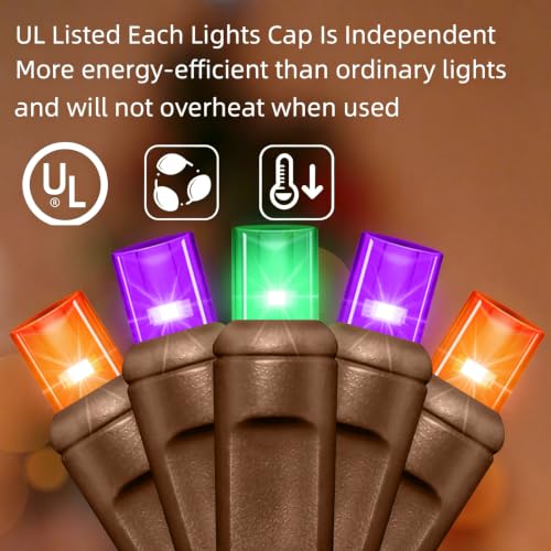 25FT Orange Purple Green Halloween String Lights (50 Count)