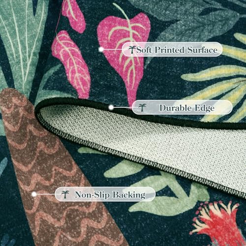 6x9 Jungle Dark Rug Dining Room Rugs for Under Table (54 Sq Ft)