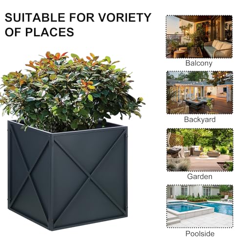 Large Metal Planter Box 17”x 17”x 18”