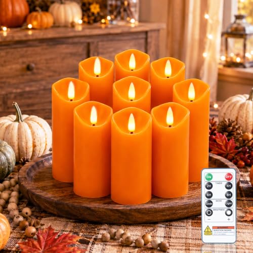 Orange Halloween Flameless Candles