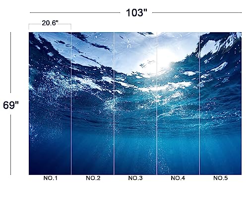 Sunlight Shining into the sea wall Mural Wallpaper for Bedroom 103" x 69" (49 Sq Ft)
