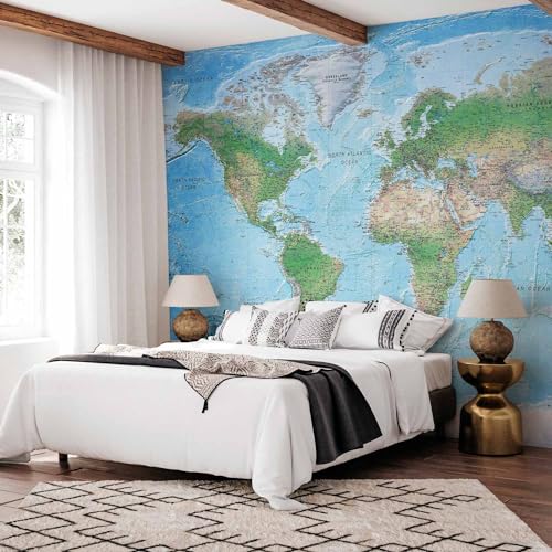 Wall Mural World Map 118x83 in (67.81 Sq Ft)