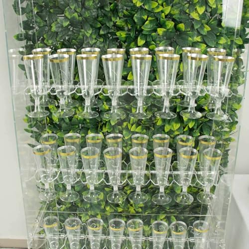 20 Pack 3" Clear Acrylic Glass Holder Hooks for Double Side Display On Champagne Rack Stand (20 Count)