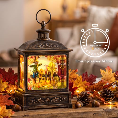 Fall Snow Globe Lantern