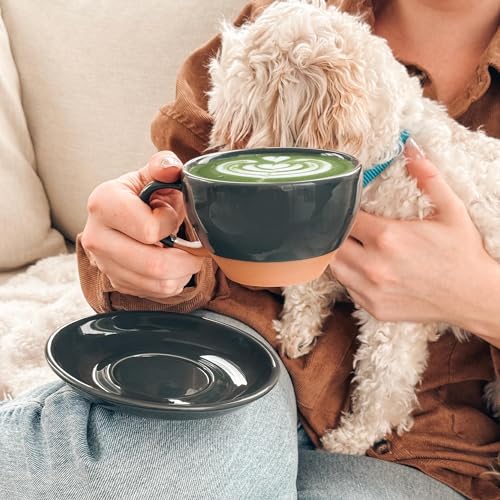 Ceramic Latte Art Mug With Saucer