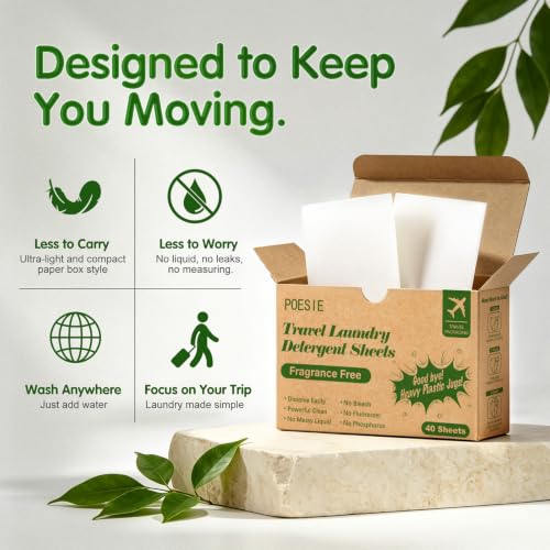 Laundry Detergent Sheets for Travel Fragrance Free 120 Count