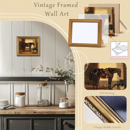 Vintage Gold Framed Wall Art for Home Decor