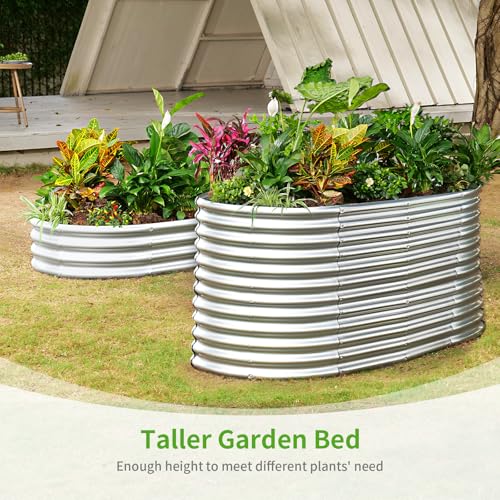 8x4x3ft Oval Galvanized Raised Garden Beds