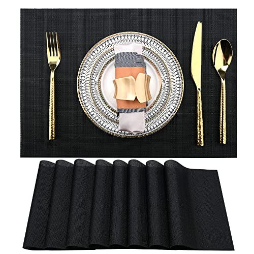 Black Placemats Set of 8 (8 Count)