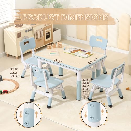 Height Adjustable Kids Table and Chairs